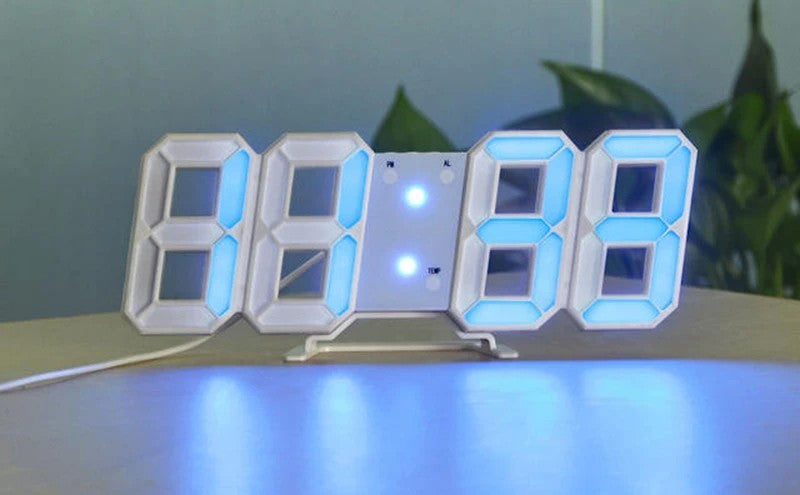 Despertador Digital 3D LED – Relógio de Parede com Hora