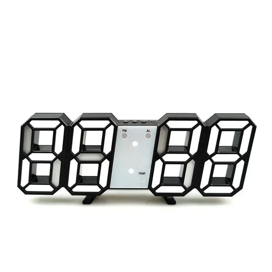 Despertador Digital 3D LED – Relógio de Parede com Hora