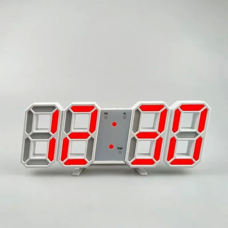 Despertador Digital 3D LED – Relógio de Parede com Hora