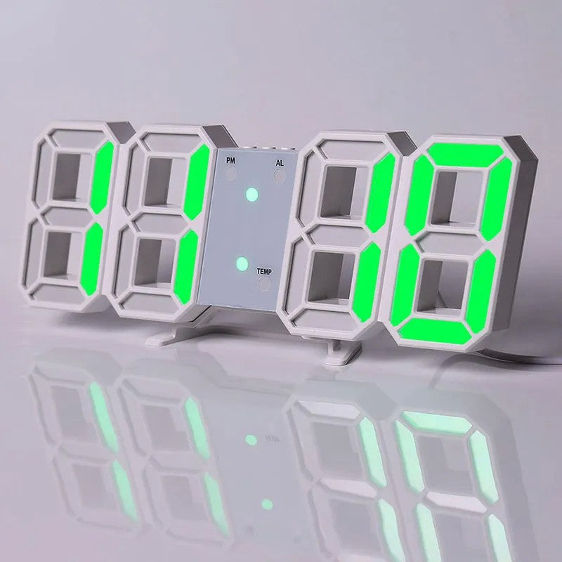 Despertador Digital 3D LED – Relógio de Parede com Hora