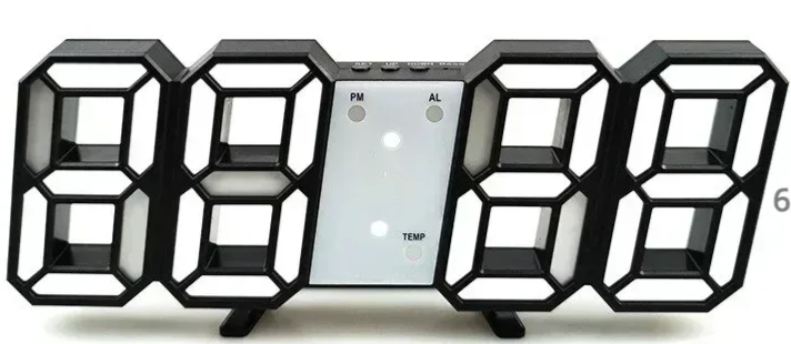 Despertador Digital 3D LED – Relógio de Parede com Hora