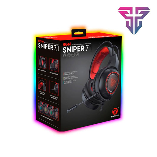 Headset Gamer Fantech Sniper HG16 – Áudio 7.1 USB com RGB Imersivo