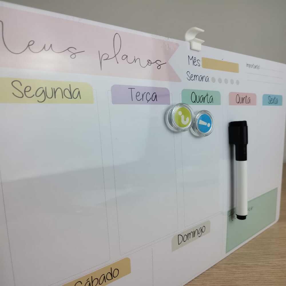 Planner Magnético 3 em 1 – Organize Tarefas Diárias, Semanais e Mensais