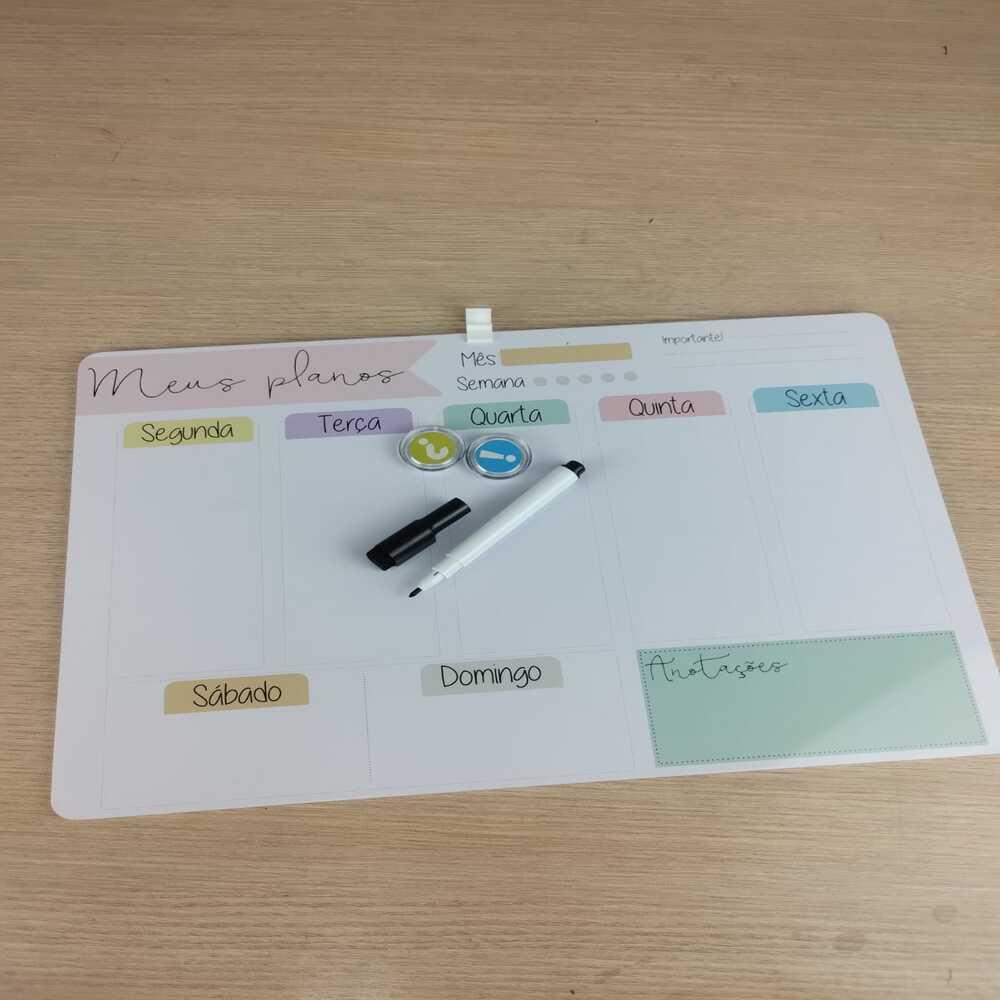 Planner Magnético 3 em 1 – Organize Tarefas Diárias, Semanais e Mensais